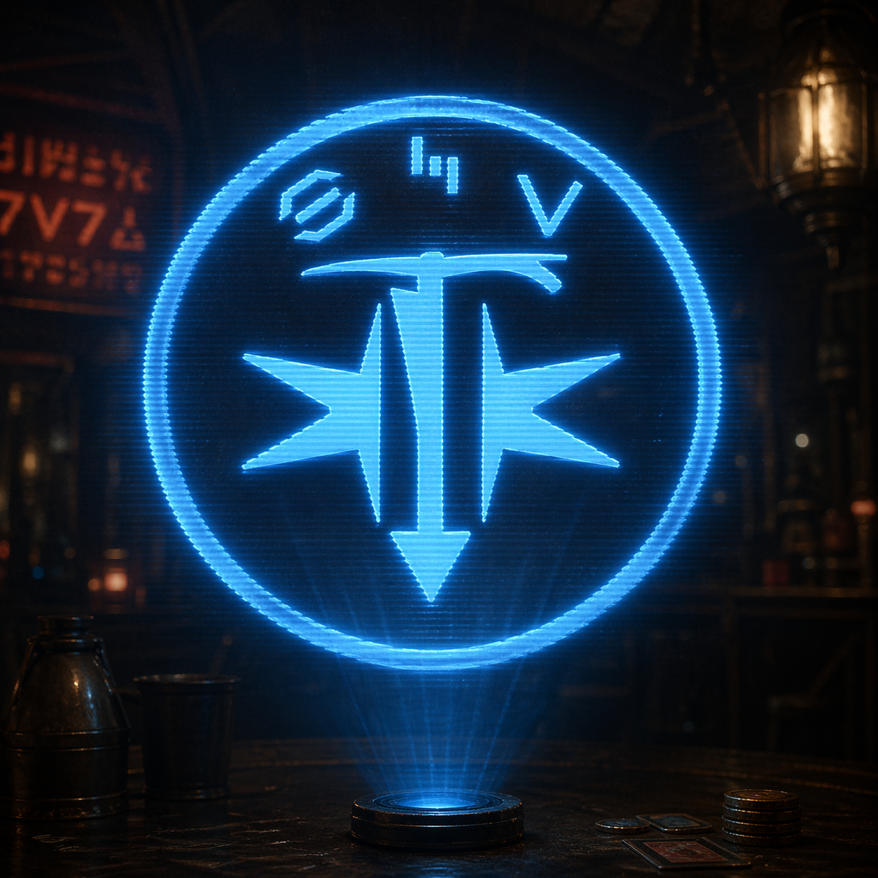 Holographic projection of the BCL House Lock crest